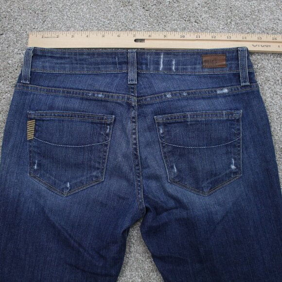PAIGE Jimmy Jimmy Skinny Jeans Womens 25 Blue Distressed Capris w/ 22" inseam - Picture 6 of 11